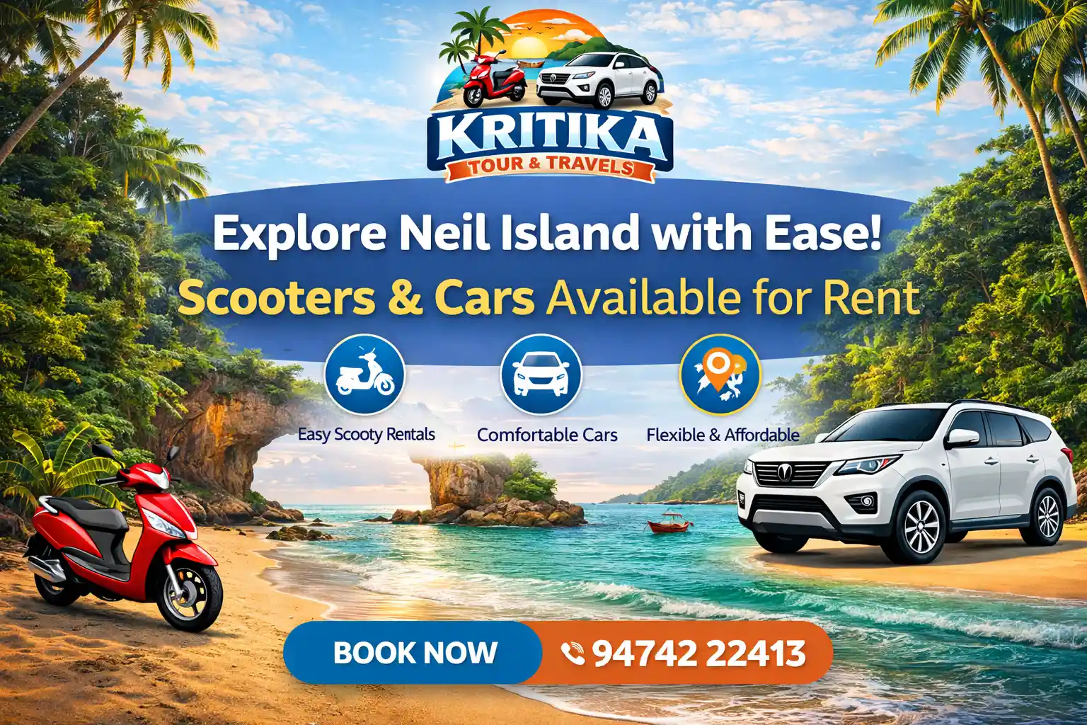 Scooty and Car Rental Services in Neil Island